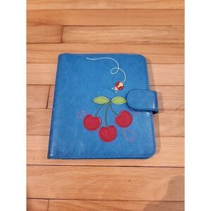 Lavishy Blue Faux Leather Lady Bug and lucky Cherries Passport cover Wallet